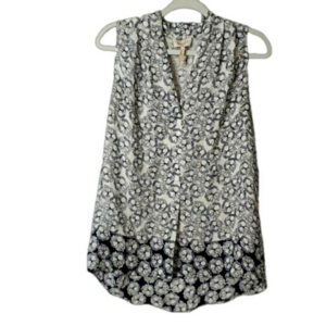 LAUNDRY SM By Shelli Segal V-Neck Sleeveless Blouse Popover Floral S
